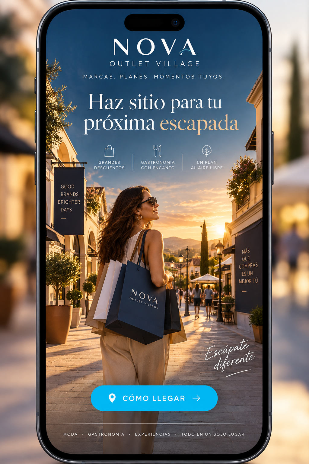 Formato publicitario móvil de alto impacto para NOVA OUTLET VILLAGE